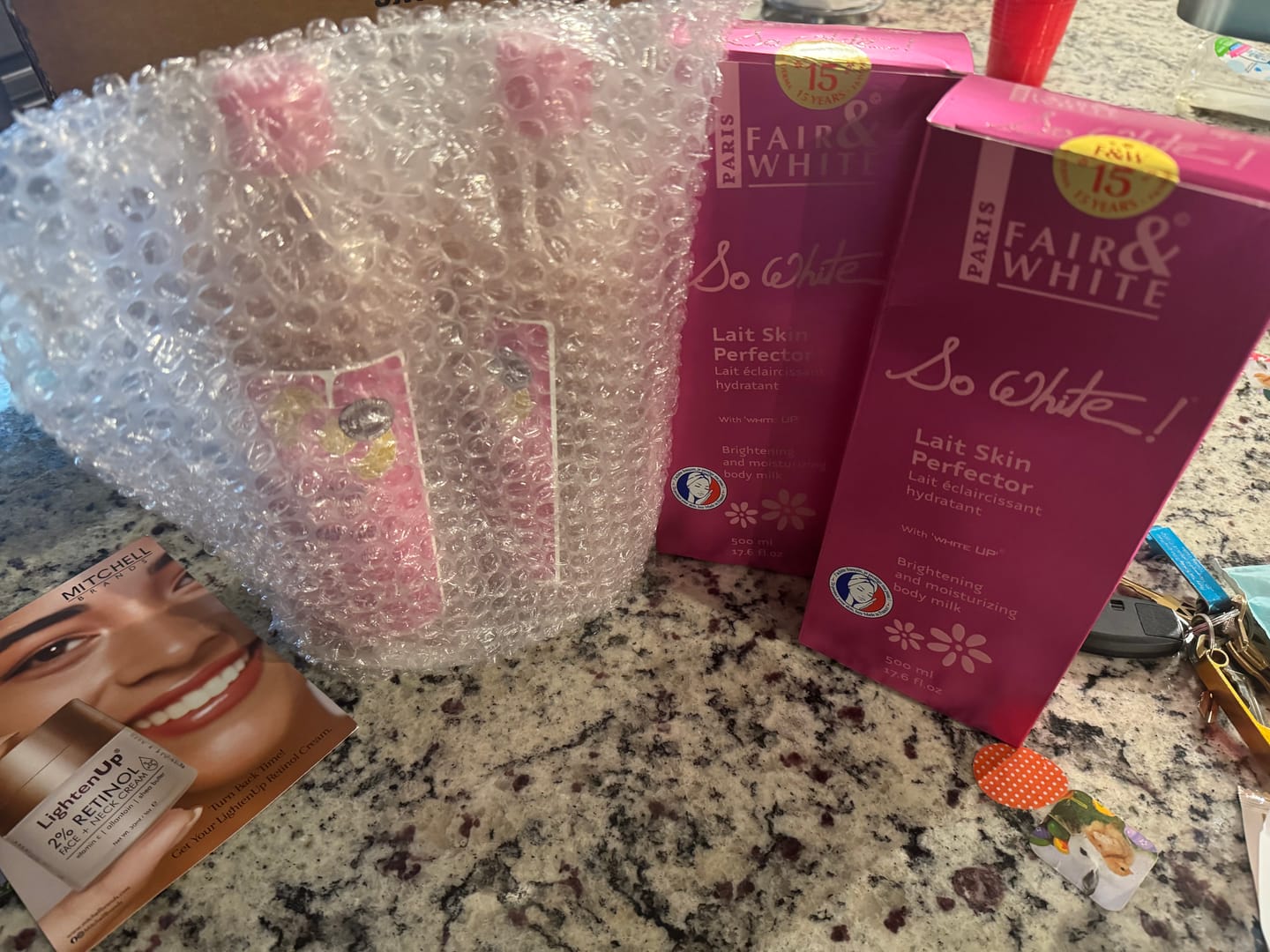Customer photo review of Fair and White So White! Exfoliating Shower Tonic Scrub 940ml / 31.78 fl oz