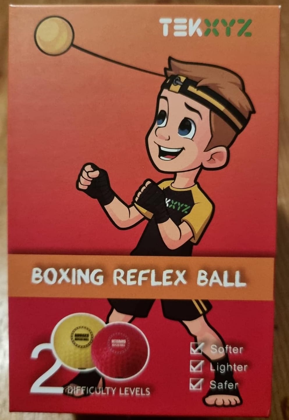 Customer photo review of TEKXYZ Boxing Reflex Ball - 2 Difficulty Levels