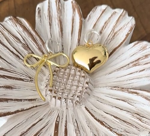 Customer photo review of Custom Charm Earrings - 2 Charms - Silver Plated (TT LIVE)