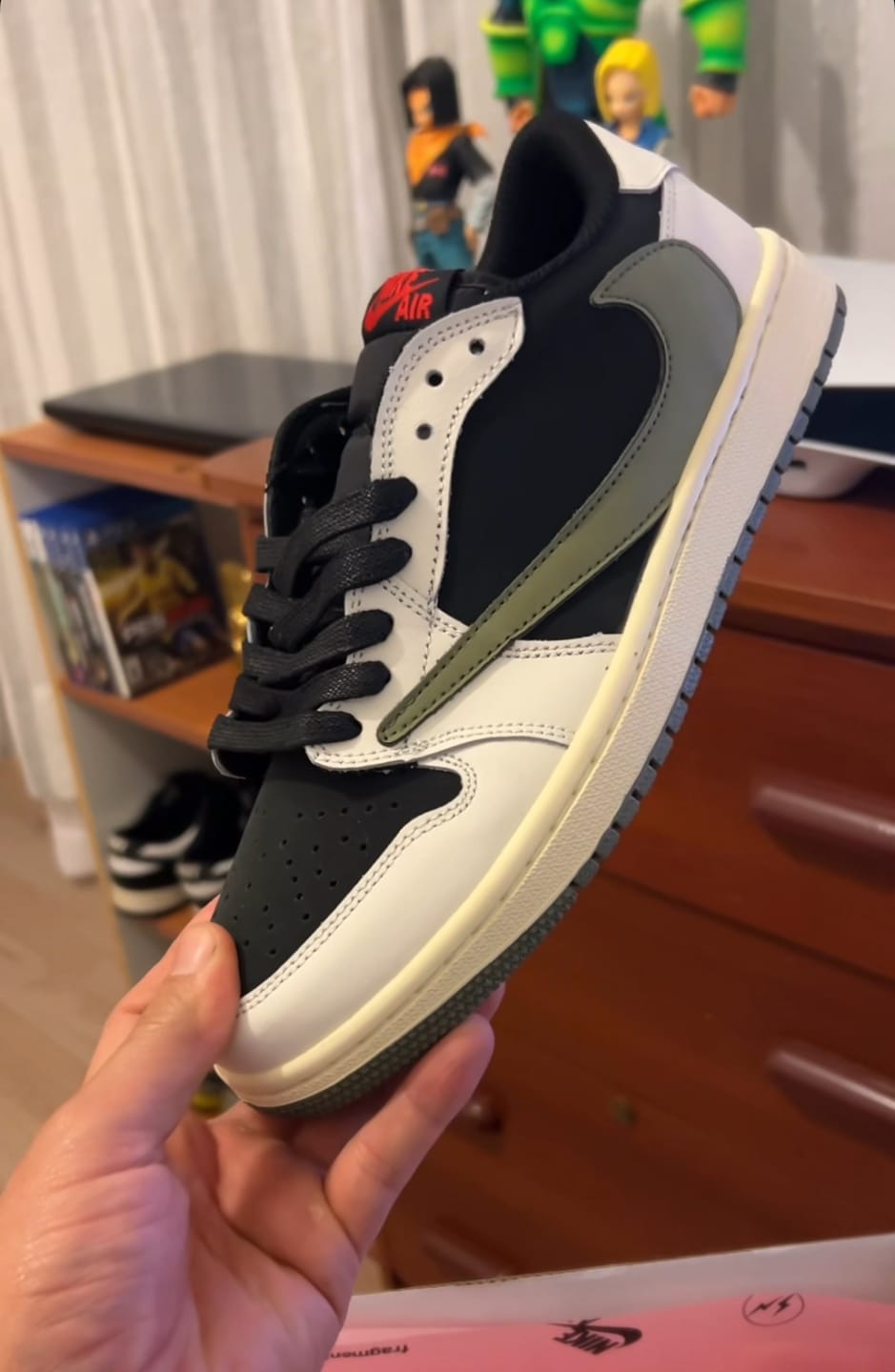 Customer photo review of Air Jordan 1 Retro Low OG SP x Travis Scott 'Medium Olive'