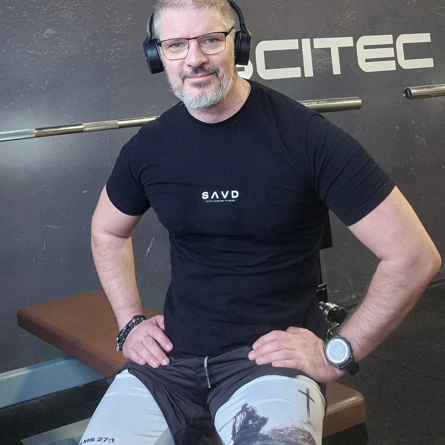 Customer photo review of Psalms 27:1 Soldier’s Faith Performance Shorts