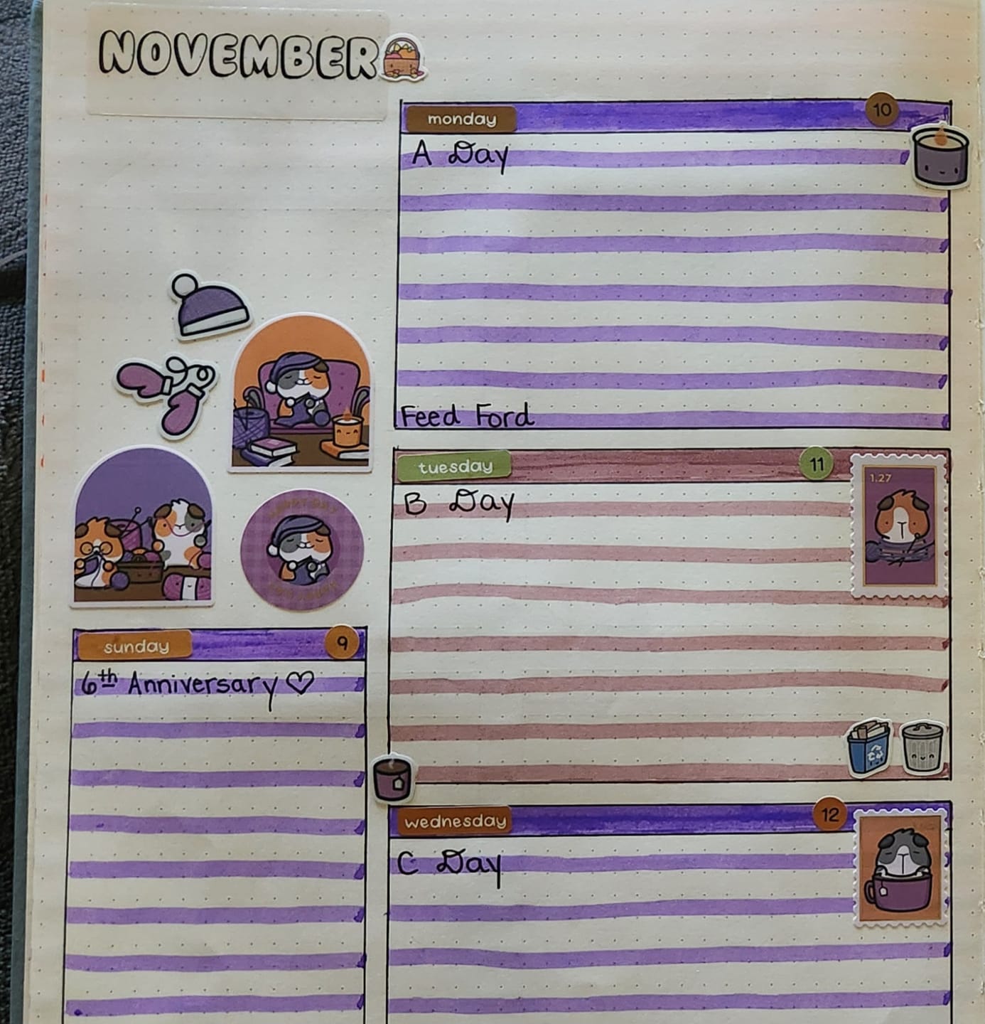 Customer photo review of Trash Day Planner Stickers