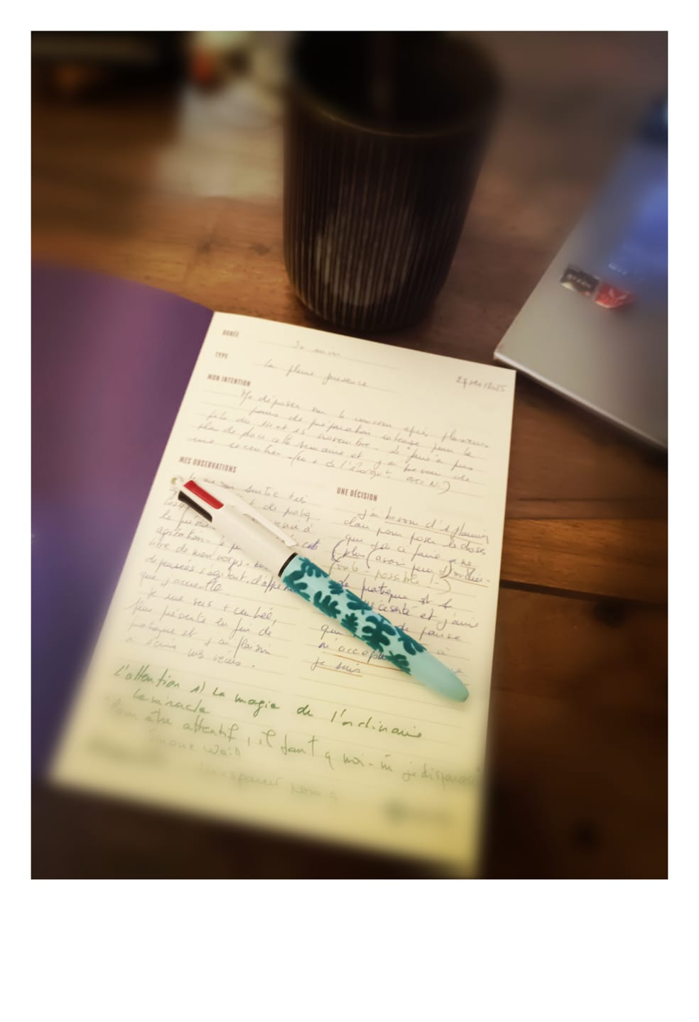 Customer photo review of Carnet de Méditation