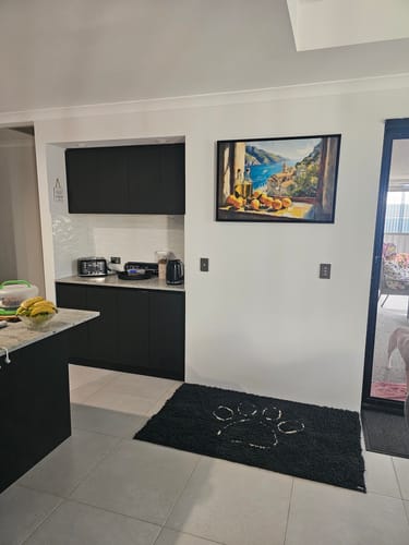 Customer photo review of Amalfi Coast Window View With Lemons And Olive Wall Art For Dining Room Decor