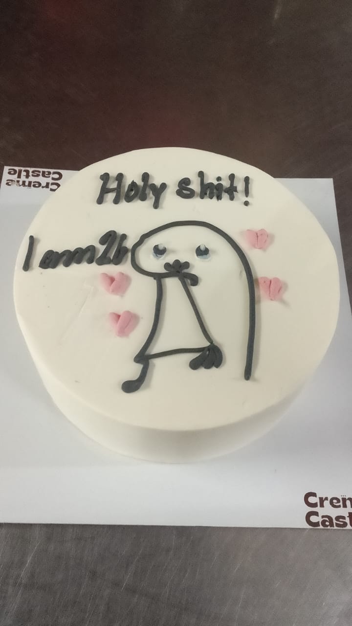Customer photo review of Meme Age Theme Cake