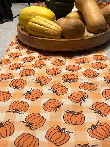 Customer photo review of Subtle F*ck Trump Fall Pumpkin Table Runner