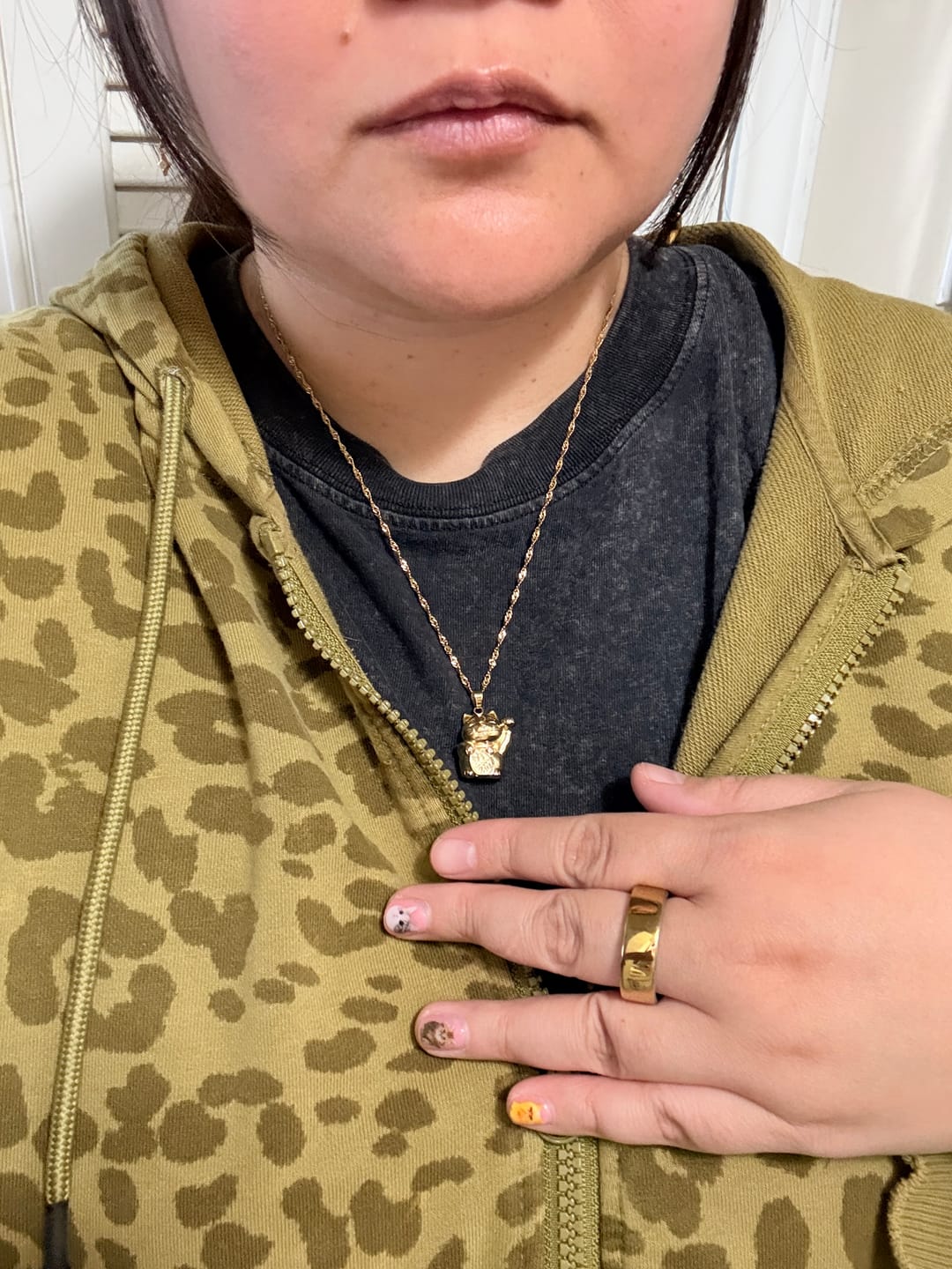 Customer photo review of Lucky Cat Happiness Necklace
