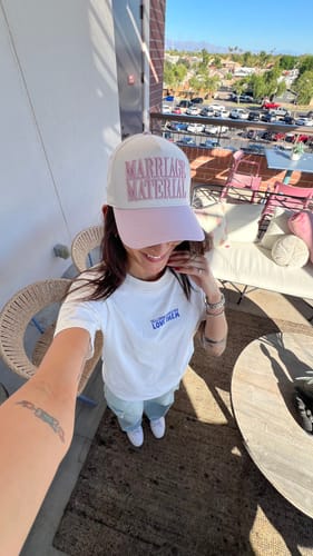 Customer photo review of Marriage Material Trucker (Light Purple)