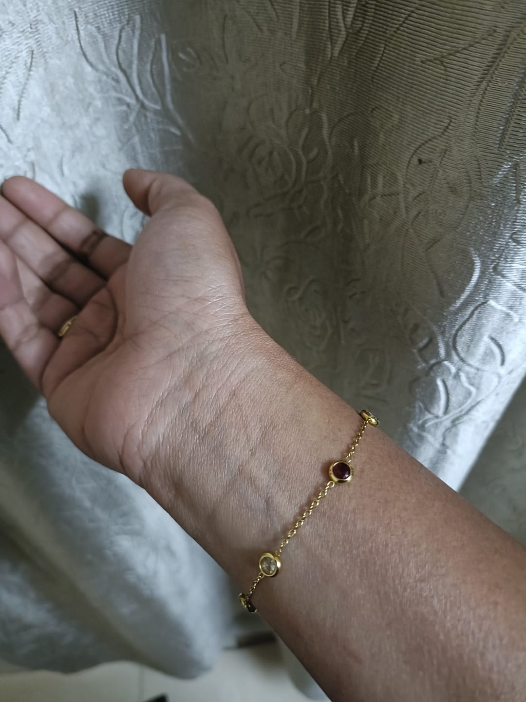 Customer photo review of Multi Crystal Charm Bracelet