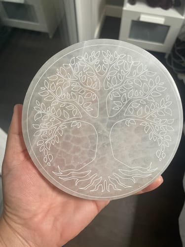 Customer photo review of Placa de Selenita con Árbol de la Vida || Limpieza de Minerales
