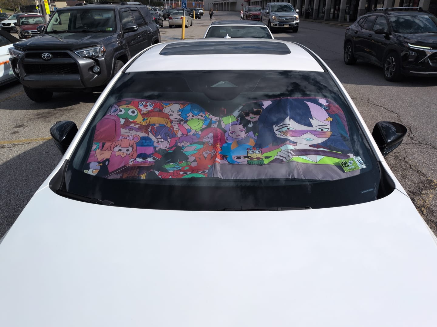 Customer photo review of Custom Photo Car Sun Shade, Personalized  Front Windshield Coverings Blocker Auto Protector Window Visor Screen Cover Shield SUV Truck