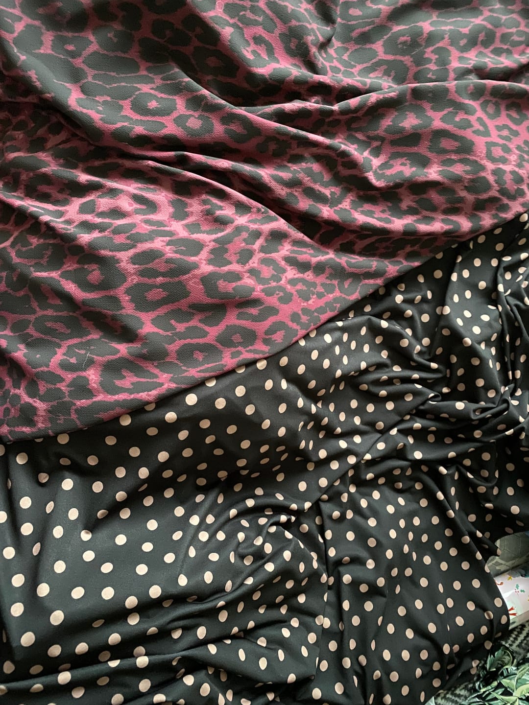 Customer photo review of Black Stone Polka Spot Print ITY Fabric 2 Way Stretch