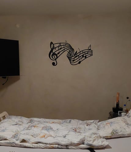 Customer photo review of Décoration Murale en Métal - Notes de musique