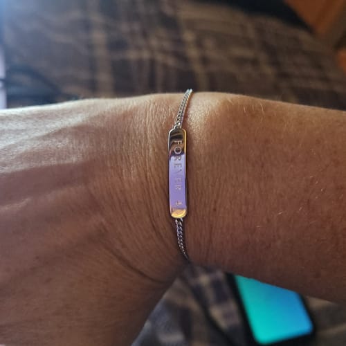 Customer photo review of The Engraved Bracelet Silver