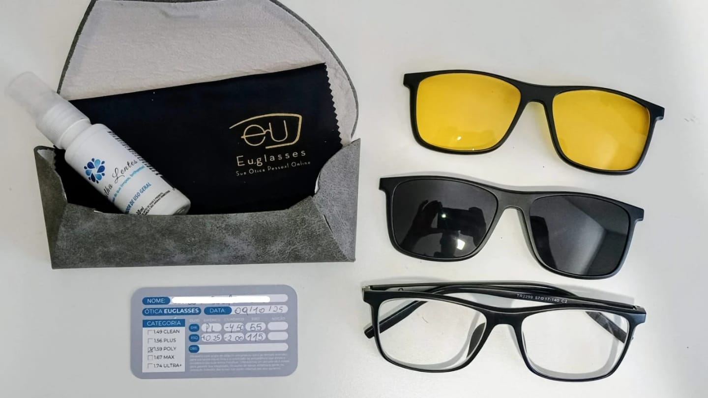Customer photo review of Óculos Clip-on Rolf (2 Lentes)