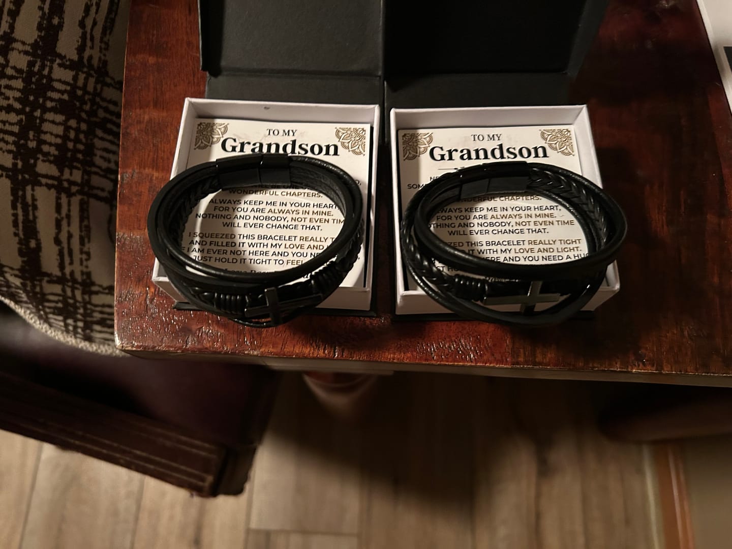 Customer photo review of To My Grandson | Cross Braided Bracelet Gift Set - SS514B