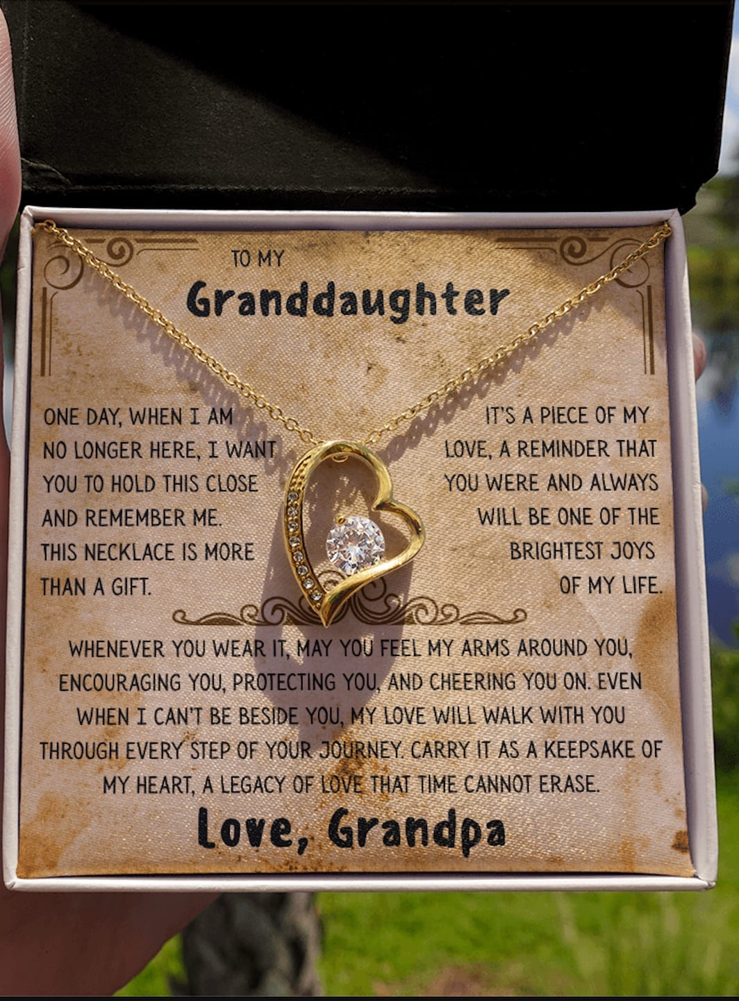 Customer photo review of Grandpa's Legacy Necklace for Granddaughter