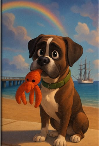 Customer photo review of Haustier Cartoon - Individuelle Leinwand