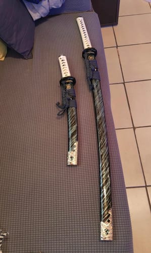 Customer photo review of Katana & Tanto Set T10 steel - Ghost of Tsushima