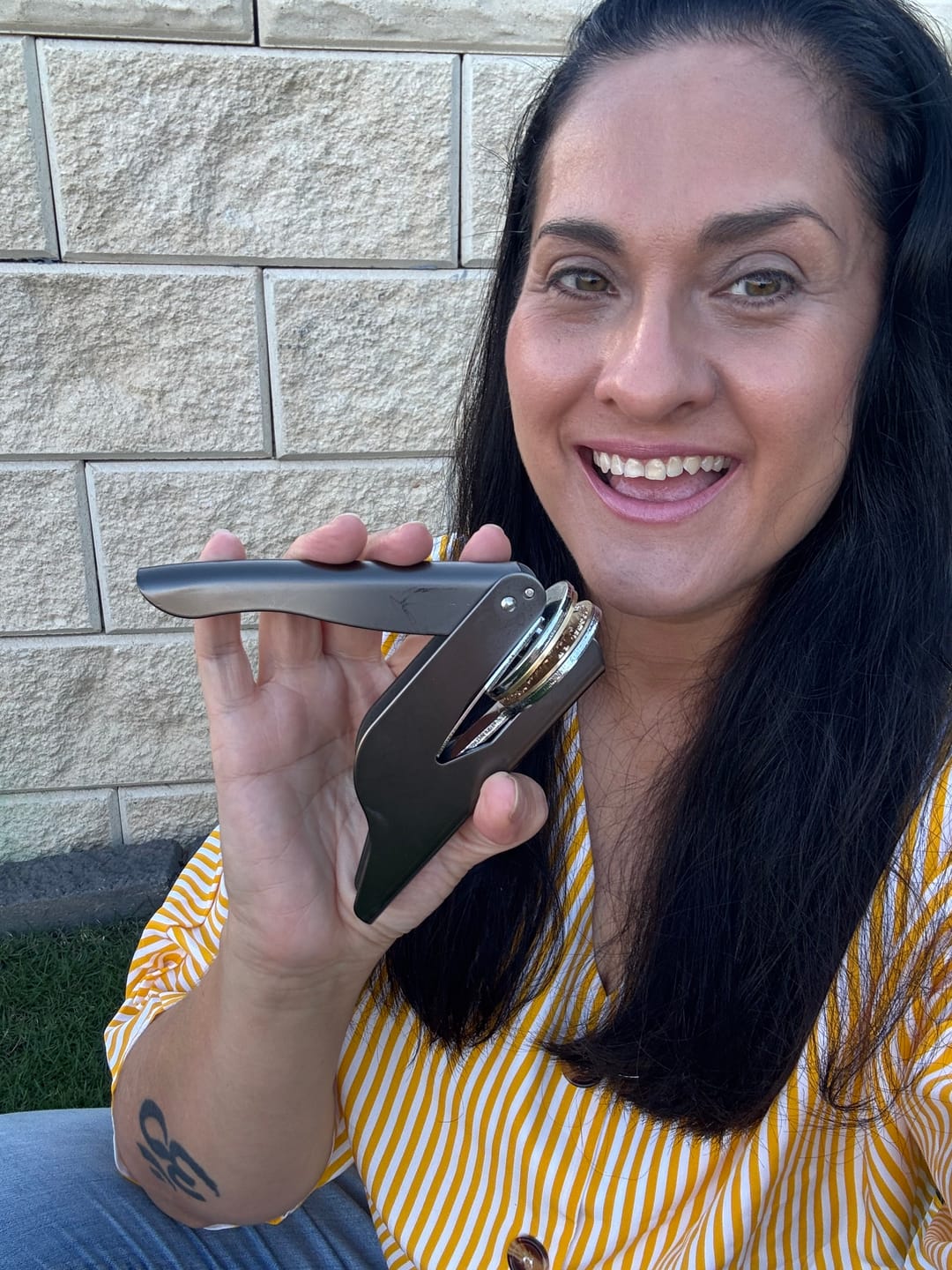 Customer photo review of Custom Book Embosser