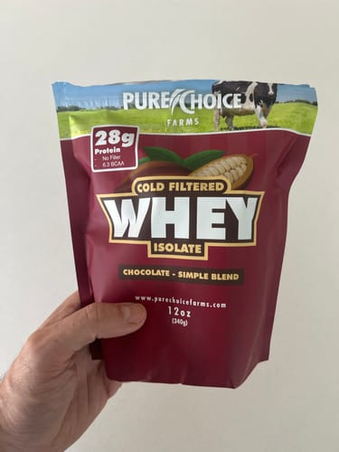 Customer photo review of Whey Protein Isolate Chocolate