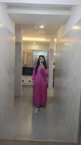 Customer photo review of Alanah Deep Pink Long Modal Kurta