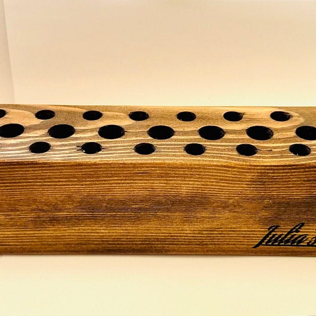 Customer photo review of Personalized Paint Brush Holder |  Handmade Wooden Gift for Artists & Painters
