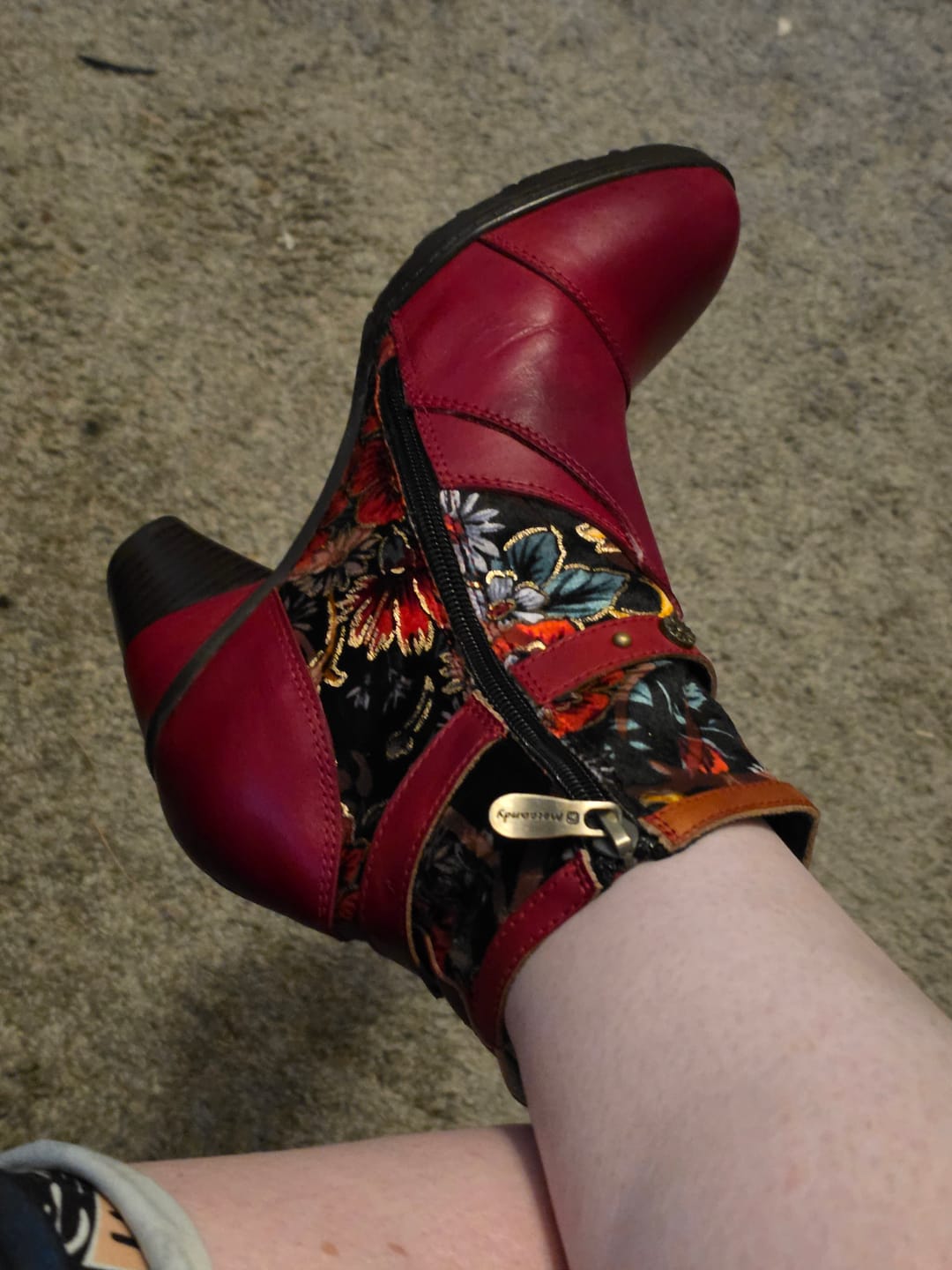 Customer photo review of Vintage Vibrant Floral Ankle Boots