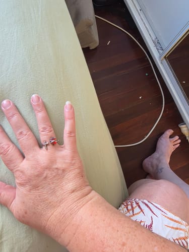 Customer photo review of Christianartworkshop Sacred Heart of Jesus Ring: With God All Things Are Possible