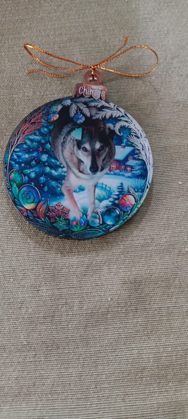 Customer photo review of Custom Photo Pets Make Our Lives Whole - Dog & Cat Personalized Ornament