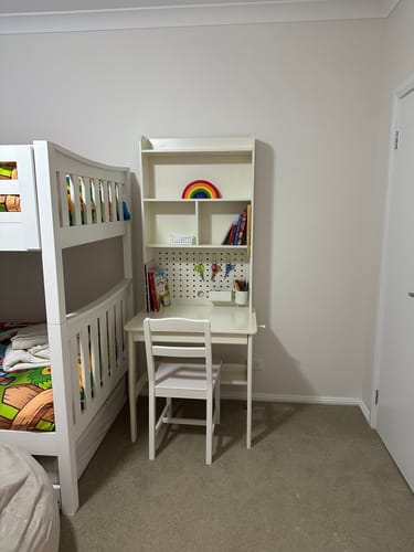 Customer photo review of Sylvan Solid Wood Rubberwood Study Desk with Shelf and Drawers/Bookcase Home Office
