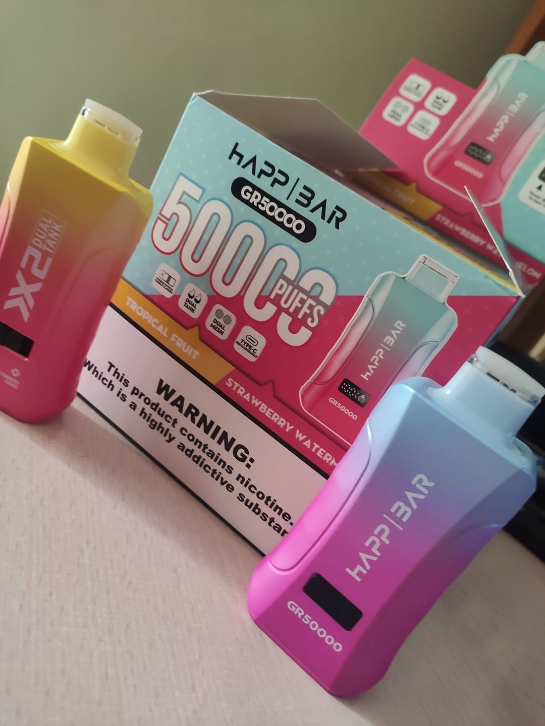 Customer photo review of HAPP BAR GR50000 | 50k puffs Doble sabor