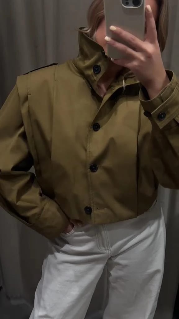 Customer photo review of Abigail Pleated Collar Jacket