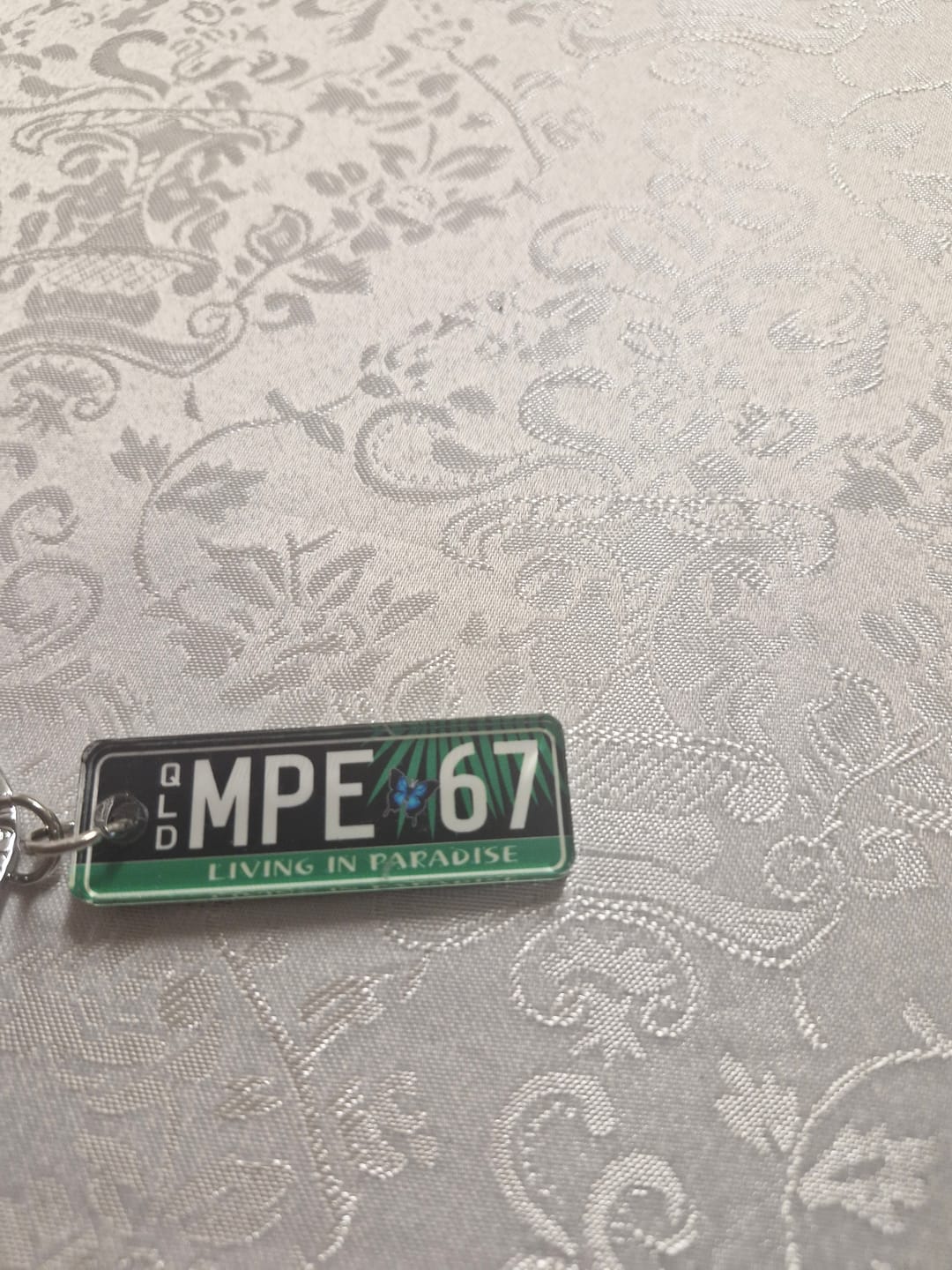 Customer photo review of QLD Colour Licence Plate Custom Keychain