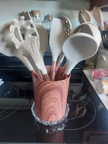 Customer photo review of Woodgrain Silicone Kitchen Utensil Set