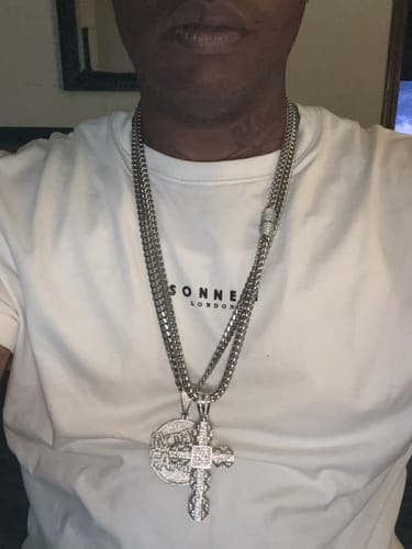 Customer photo review of 6MM CZ Diamond Clasp Chain Stainless Steel (24 Inches)