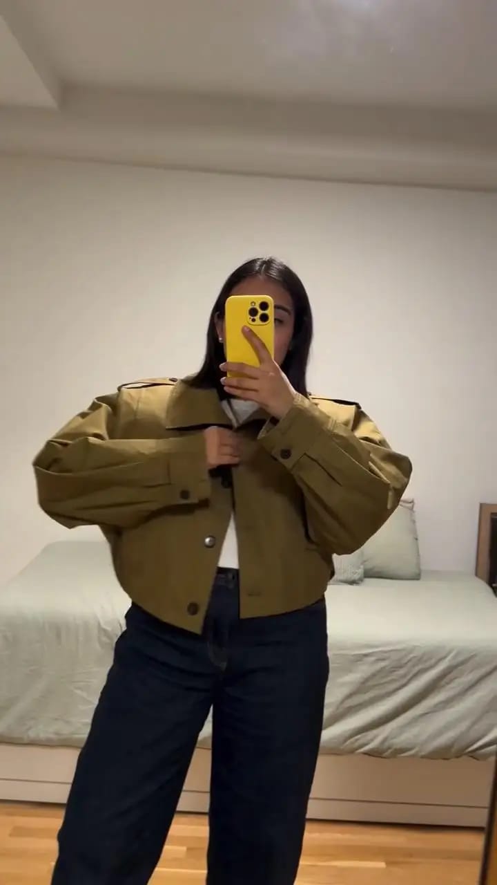 Customer photo review of Abigail Pleated Collar Jacket