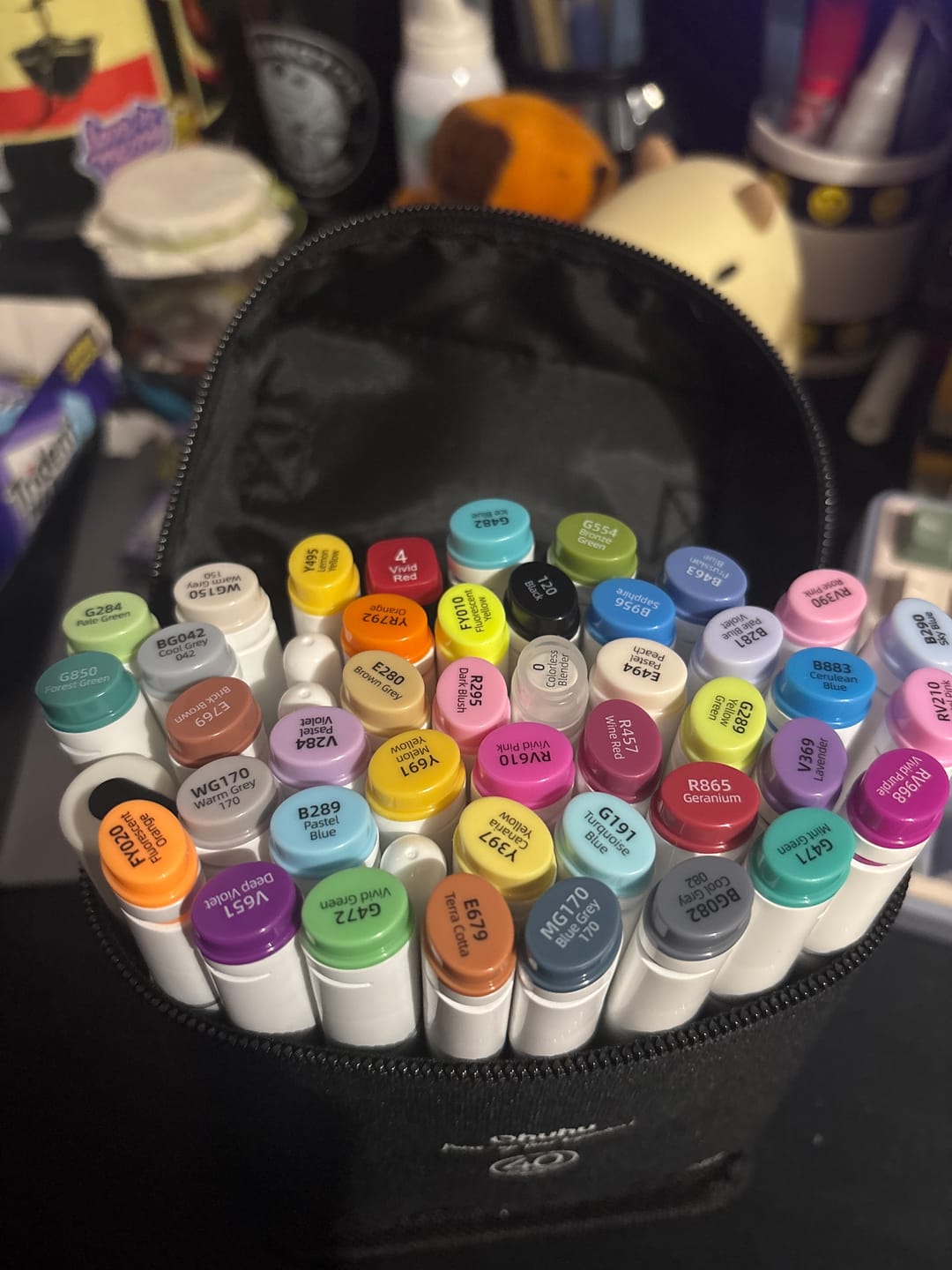 Customer photo review of Ohuhu Oahu 40 Colors Dual Tips Alcohol Art Markers, Fine & Chisel