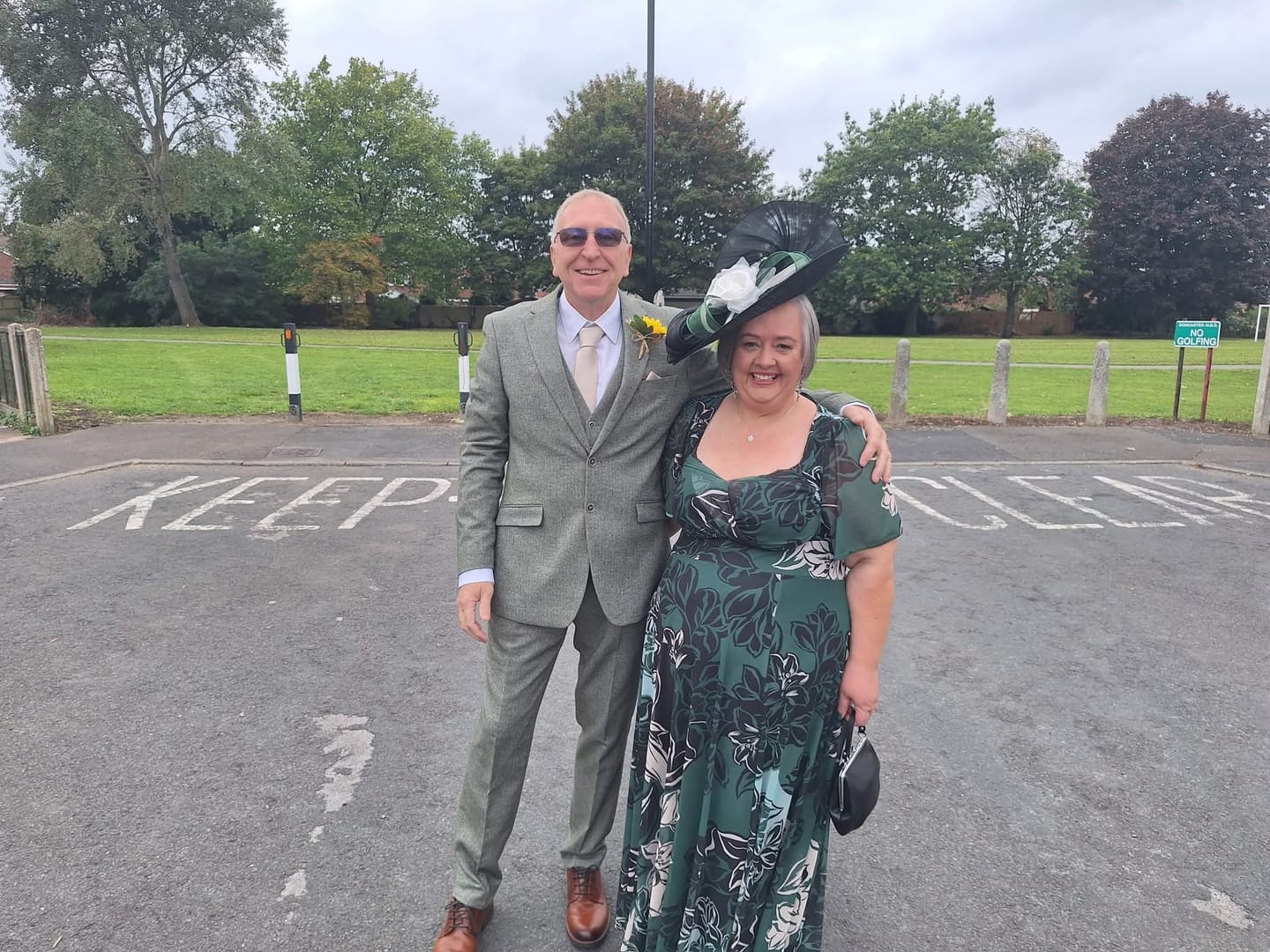 Customer photo review of Kemi Green Cream Black Print Bolero Wrap Bodice Maxi Gown