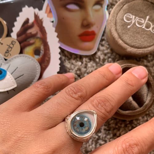 Customer photo review of ORACLE Hand Painted Eye Ring - sz 6.25