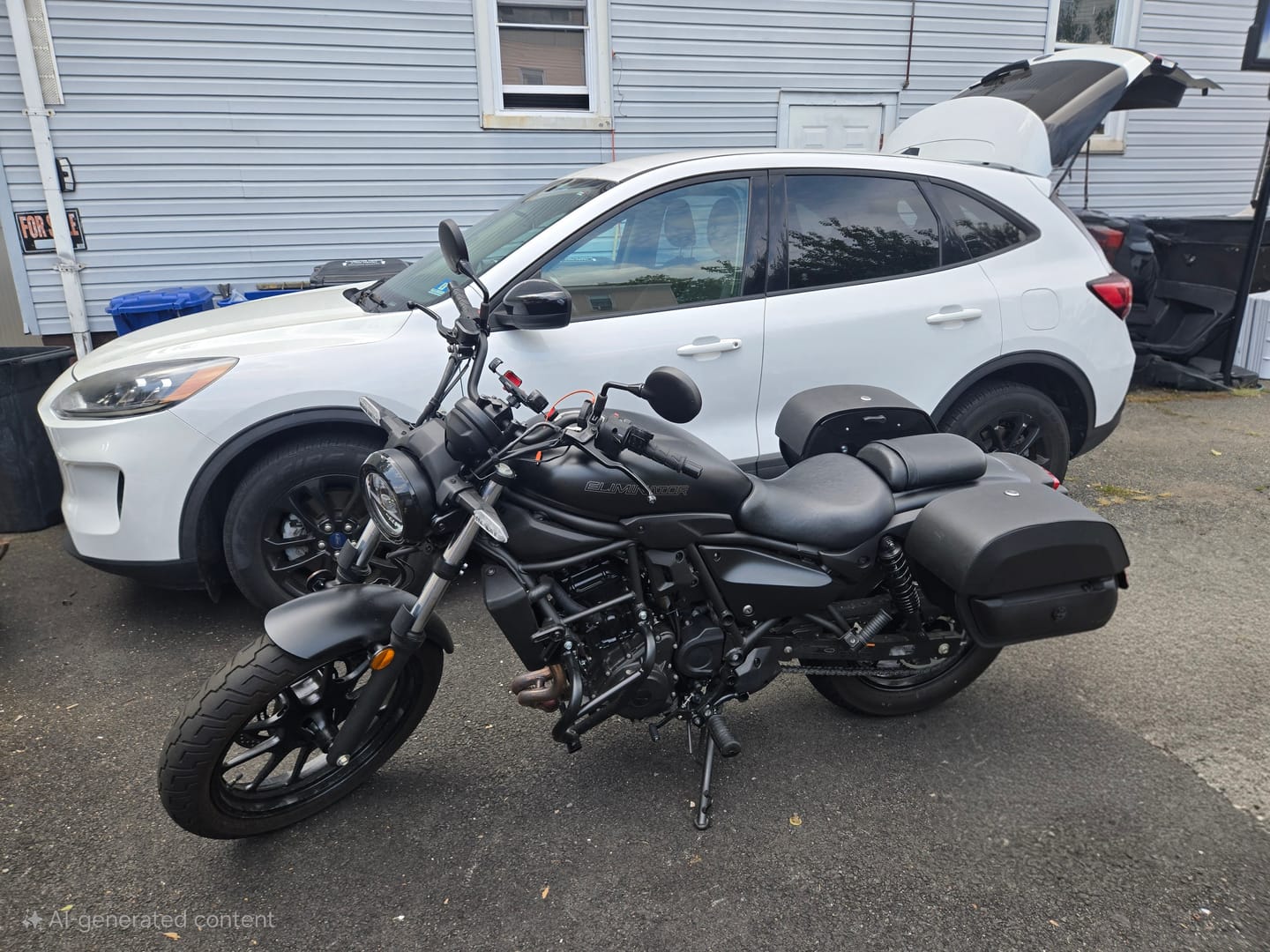 Customer photo review of 28L - Pantheon Medium Quick Mount Kawasaki Eliminator 450 Motorcycle Saddlebags