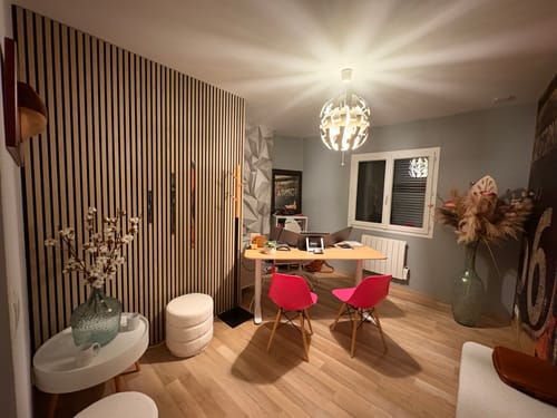 Customer photo review of Profilé U chromée Pour Panneau acoustique bois