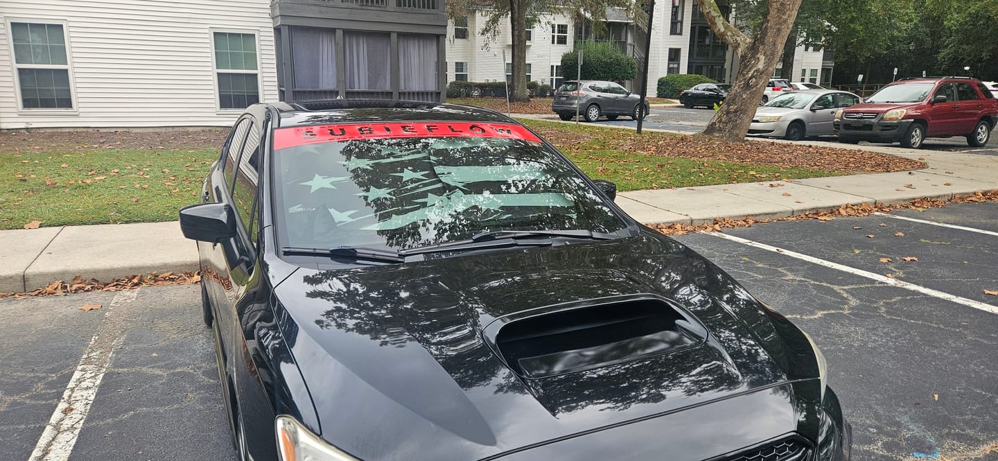 Customer photo review of Reverse Cut Windshield Banners