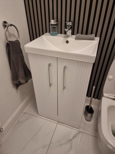 Customer photo review of Nuie Deco 500mm Floor Standing 2 Door Vanity & Basin 3 - Satin White