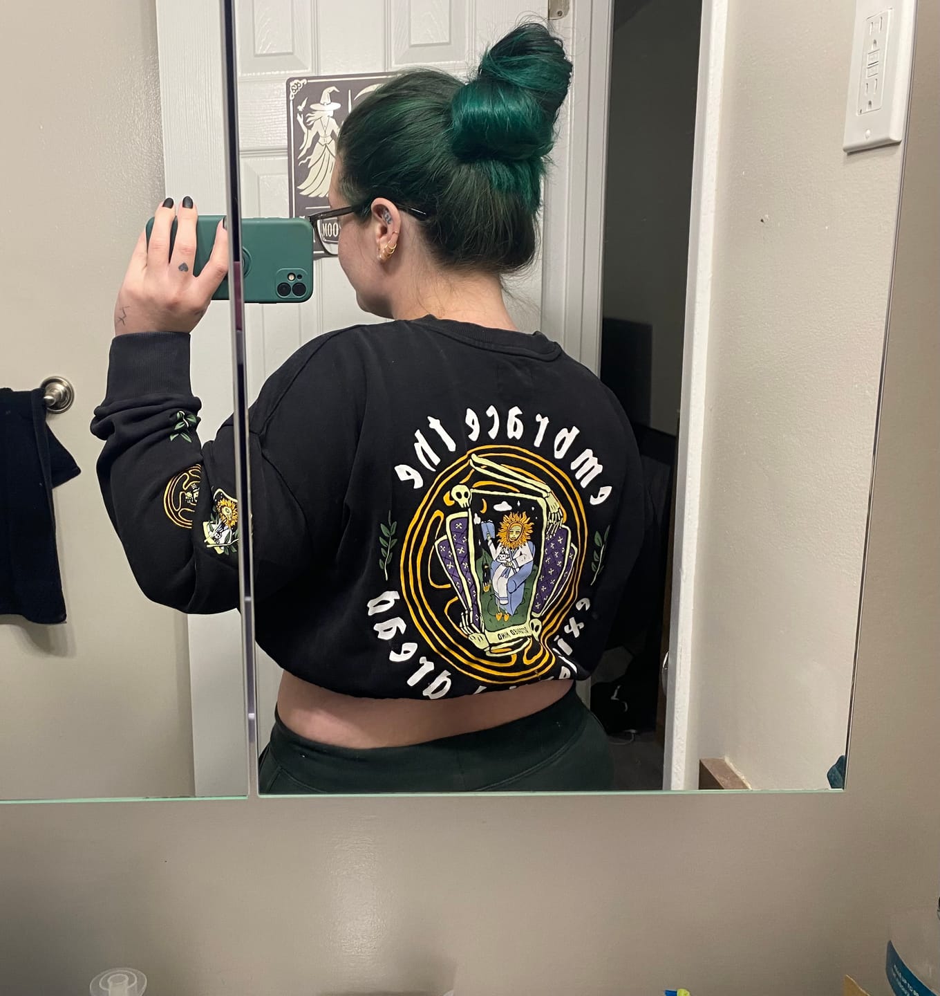 Customer photo review of Embrace the Existential Dread Crewneck
