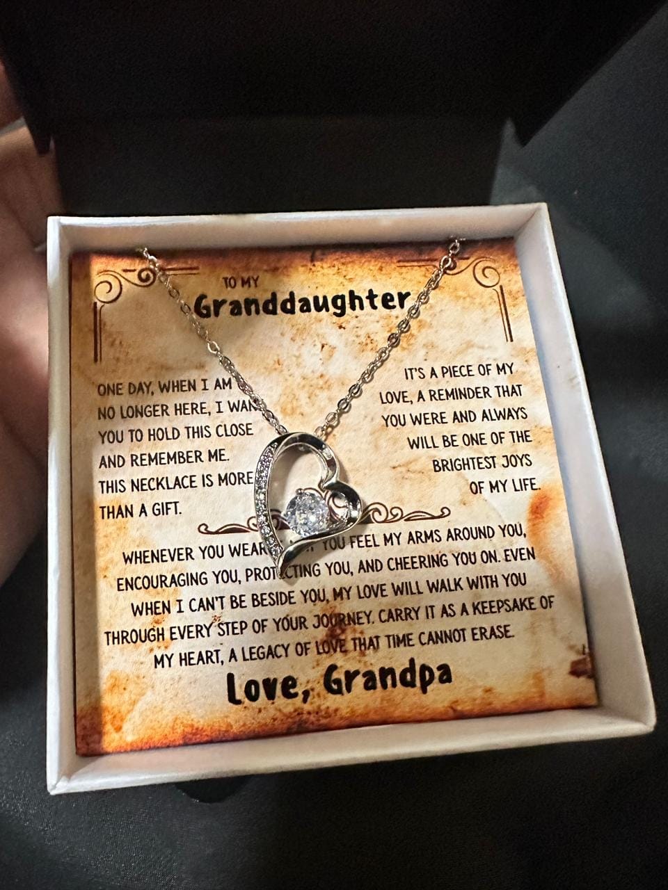 Customer photo review of Grandpa's Legacy Necklace for Granddaughter