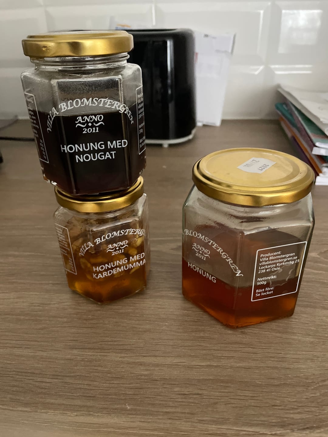 Customer photo review of Höstens honungspaket – 5 burkar + honungspinne & fri frakt! 🍯🍂