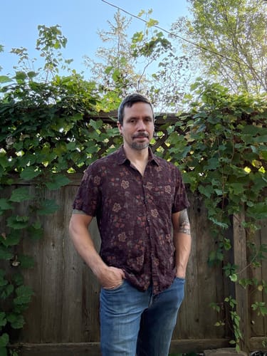 Customer photo review of Men's Boho Retro Floral Print Summer Shirt