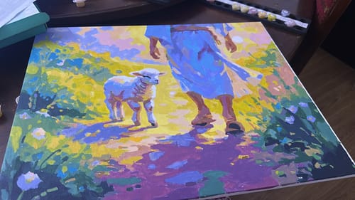 Customer photo review of The Good Shepherd's Path - Paint by Numbers Kit