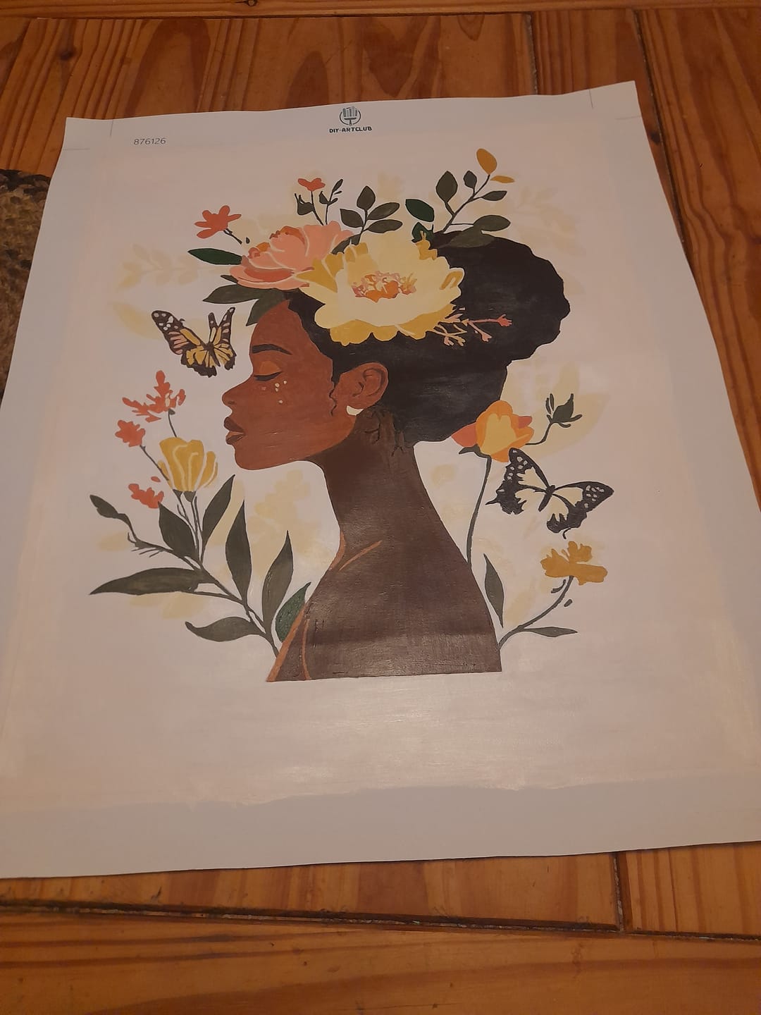 Customer photo review of African Flower Lady | Paint by Numbers